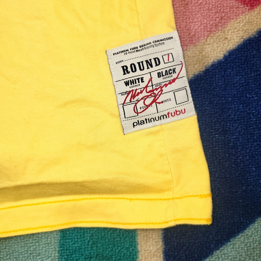 Vintage Platinum FUBU Muhammad Ali Graphic T Shirt Yellow Menswear - Picture 2 of 6